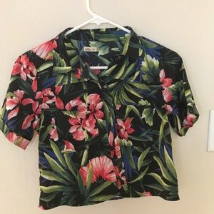 Hollister cropped Hawaiian shirt